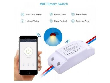 Išmanus | nuotolinis jungiklis | 230VAC | 10A | 2200W | Wi-Fi | TUYA | WOOX | R4967 1 Išmanus | nuotolinis jungiklis | 230VAC | 10A | 2200W | Wi-Fi | TUYA | WOOX | R4967 1