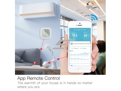 Išmanus | belaidis temperatūros ir drėgmės matuoklis | jutiklis | -10-+50°C | 0-99%RH | 60x6016,7mm | baltas | ZigBee | Smart Life | TUYA | MOES 3