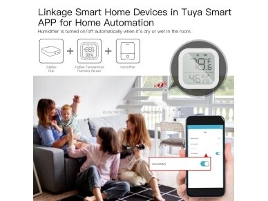 Išmanus | belaidis temperatūros ir drėgmės matuoklis | jutiklis | -10-+50°C | 0-99%RH | 60x6016,7mm | baltas | ZigBee | Smart Life | TUYA | MOES 7 Išmanus | belaidis temperatūros ir drėgmės matuoklis | jutiklis | -10-+50°C | 0-99%RH | 60x6016,7mm | baltas | ZigBee | Smart Life | TUYA | MOES 7