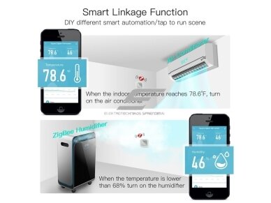 Išmanus | belaidis temperatūros ir drėgmės matuoklis | jutiklis | -10-+50°C | 0-99%RH | 60x6016,7mm | baltas | ZigBee | Smart Life | TUYA | MOES 8
