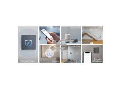 Išmanus | nuotolinis sieninis jungiklis | 2 klavišų | 2x5A | 2200W | 100-240VAC | juodas | Wi-Fi | SONOFF | M5-2C-80 | 6920075777079 8 Išmanus | nuotolinis sieninis jungiklis | 2 klavišų | 2x5A | 2200W | 100-240VAC | juodas | Wi-Fi | SONOFF | M5-2C-80 | 6920075777079 8