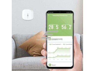 Išmanus | belaidis temperatūros ir drėgmės jutiklis su monitoringo funkcija | Wi-Fi | ZigBee | TUYA | WOOX | R7048 | 8435606701266 2