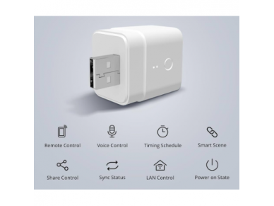 Išmanus USB adapteris | 2,5A | 12W | 5VDC | baltas | Wi-Fi | SONOFF | MICRO | M0802010006 | 6920075775723 2 Išmanus USB adapteris | 2,5A | 12W | 5VDC | baltas | Wi-Fi | SONOFF | MICRO | M0802010006 | 6920075775723 2