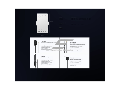 Išmanus temperatūros ir drėgmės valdiklis | 20A | 100-240VAC | baltas | DIN | Wi-Fi | TH Origin | SONOFF | THR320 | 6920075777536 9