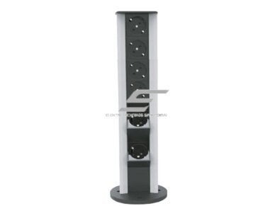 Modulinis kištukinių lizdų | jungčių blokas | kolona | montuojamas ant paviršiaus | 12 mod. | 420x100mm | pilkas | ESP04-12-01
