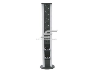 Modulinis kištukinių lizdų | jungčių blokas | kolona | montuojamas ant paviršiaus | 18 mod. | 615x100mm | pilkas | ESP04-18-01