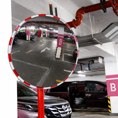 Convex safety mirror | 60 cm | for blind spots | 130° viewing angle | anti-vandal | stainless steel | for indoor and outdoor use 2
