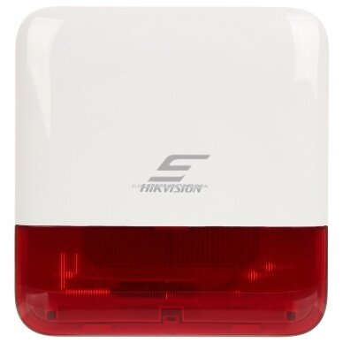 Viedā | bezvadu | ārējā sirēna | IP65 | sarkans | Hikvision DS-PS1-E-WE AX PRO
