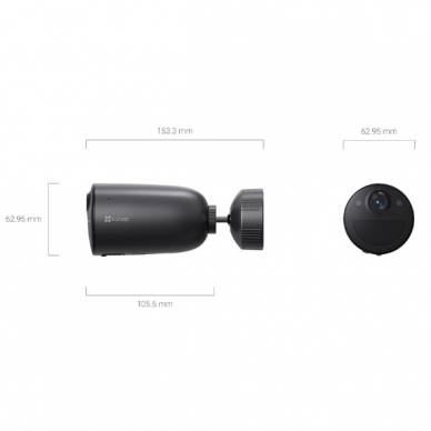 Inteligentna | bezprzewodowa kamera do monitoringu IP | 3MP | 4G | z baterią | IP65 | CS-EB3 EZVIZ 3 Inteligentna | bezprzewodowa kamera do monitoringu IP | 3MP | 4G | z baterią | IP65 | CS-EB3 EZVIZ 3