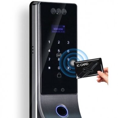 Smart door lock with facial recognition | fingerprint | IC card reader | 420x70x55mm | grey | TUYA | Wi-Fi 3 Smart door lock with facial recognition | fingerprint | IC card reader | 420x70x55mm | grey | TUYA | Wi-Fi 3