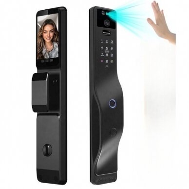 Smart door lock with face and palm recognition | fingerprint | IC card reader | 423x70x40mm | black | TUYA | Wi-Fi Smart door lock with face and palm recognition | fingerprint | IC card reader | 423x70x40mm | black | TUYA | Wi-Fi