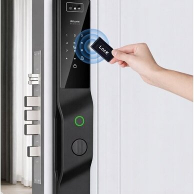 Smart door lock with face and palm recognition | fingerprint | IC card reader | 420x75x31mm | black | TUYA | Wi-Fi 2 Smart door lock with face and palm recognition | fingerprint | IC card reader | 420x75x31mm | black | TUYA | Wi-Fi 2
