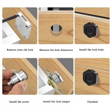 Smart electronic lock with biometric | fingerprint unlocking | for cabinet | safe | 20mm | black | Tuya 3 Smart electronic lock with biometric | fingerprint unlocking | for cabinet | safe | 20mm | black | Tuya 3