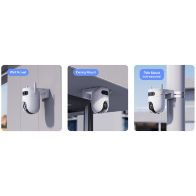 Inteligentna kamera IP do monitoringu z dwiema soczewkami | 5MP+5MP | IP65 | Wi-Fi | CS-H90 EZVIZ 3 Inteligentna kamera IP do monitoringu z dwiema soczewkami | 5MP+5MP | IP65 | Wi-Fi | CS-H90 EZVIZ 3