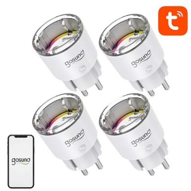 Inteligentne gniazdko Wi-Fi | 2500W | 10A | 230V | (4 szt.) | Tuya | GOSUND-EP2-4 Inteligentne gniazdko Wi-Fi | 2500W | 10A | 230V | (4 szt.) | Tuya | GOSUND-EP2-4