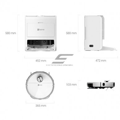 Smart | Automatic Vacuum Cleaner Robot | with Suction and Mopping Function | White | EZVIZ CS-RS2-TWT2 7 Smart | Automatic Vacuum Cleaner Robot | with Suction and Mopping Function | White | EZVIZ CS-RS2-TWT2 7