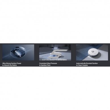 Smart | Automatic Vacuum Cleaner Robot | with Suction and Mopping Function | White | EZVIZ CS-RE4-PWT2 2