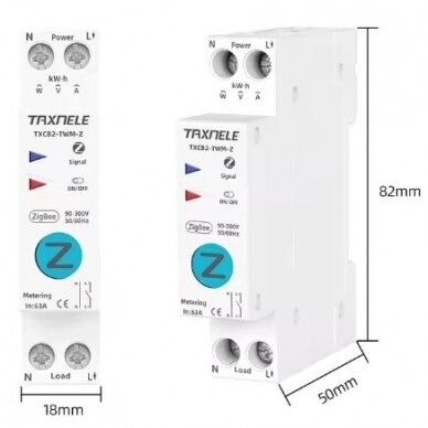 Inteligentny wyłącznik automatyczny | z ochroną przed przeciążeniem | przepięciami | zdalnie sterowany Wi-Fi | 1P | 63A | 230V | TUYA | ZigBee Smart 2 Inteligentny wyłącznik automatyczny | z ochroną przed przeciążeniem | przepięciami | zdalnie sterowany Wi-Fi | 1P | 63A | 230V | TUYA | ZigBee Smart 2