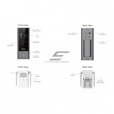 Inteligentny | Bezprzewodowy dzwonek do drzwi z kamerą 5MP | IP65 | Wi-Fi | DB60-kit IMOU 1