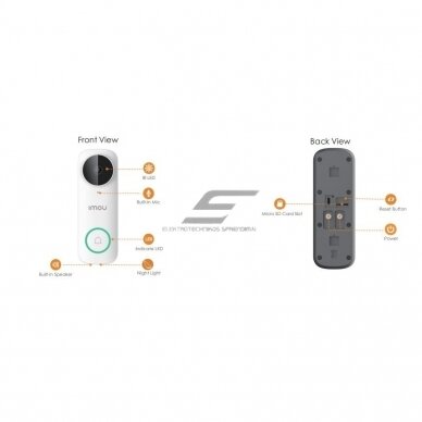 Nutikas | Juhtmevaba uksekell kaameraga 5MP | IP65 | Wi-Fi | DB61i-W-D4P IMOU 3 Nutikas | Juhtmevaba uksekell kaameraga 5MP | IP65 | Wi-Fi | DB61i-W-D4P IMOU 3