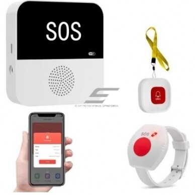 Nutikas | Juhtmevaba | SOS hädakutsesüsteem | puuetega inimestele | nupuga ja randmepaelaga | 433MHz | Wi-Fi Nutikas | Juhtmevaba | SOS hädakutsesüsteem | puuetega inimestele | nupuga ja randmepaelaga | 433MHz | Wi-Fi