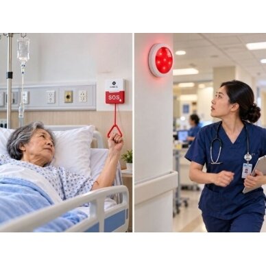 Smart | Wireless | SOS Emergency Call System | for Disabled | Button and signal receiver | 433.92MHz | red | IP55 5 Smart | Wireless | SOS Emergency Call System | for Disabled | Button and signal receiver | 433.92MHz | red | IP55 5