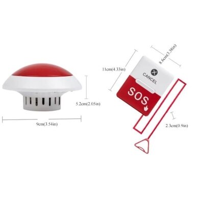 Smart | Wireless | SOS Emergency Call System | for Disabled | Button and signal receiver | 433.92MHz | red | IP55 3 Smart | Wireless | SOS Emergency Call System | for Disabled | Button and signal receiver | 433.92MHz | red | IP55 3
