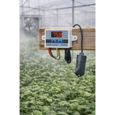 Digitaalne niiskuse ja temperatuuri kontroller | 24V | 240W | 10A | 0–99% RH | LED ekraan | Taxnele 3