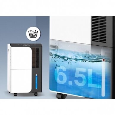 Õhukuivati | Õhupuhasti | Niiskuse kogur | 750W | 230V | 50L/24h | 290m³/h | 637x396x341mm | Valge/Must 3