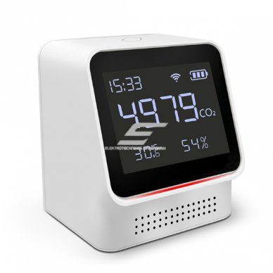 Smart CO₂ meter | with Wi-Fi, temperature and humidity measurement | Tuya Smart | rechargeable battery + USB Type-C