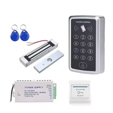 Система контроля доступа | с RFID картой и PIN-кодом | магнитный дверной замок 180 кг | 12V | 1000 пользователей | полный комплект 1 Система контроля доступа | с RFID картой и PIN-кодом | магнитный дверной замок 180 кг | 12V | 1000 пользователей | полный комплект 1
