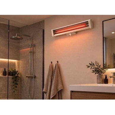 Electric radiant heater | 100W-200W-300W-500W | 230V | 100x440x132mm | IP44 | cable with plug | ADAX | Glamox Heating VR 505 KB 2