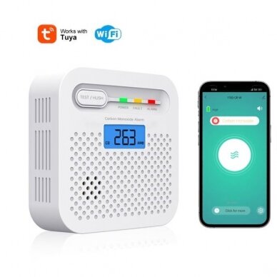 Inteligentny | Bezprzewodowy czujnik wycieku tlenku węgla (CO) | 000-999 PPM | Sensor | Wi-Fi | TUYA 2 Inteligentny | Bezprzewodowy czujnik wycieku tlenku węgla (CO) | 000-999 PPM | Sensor | Wi-Fi | TUYA 2