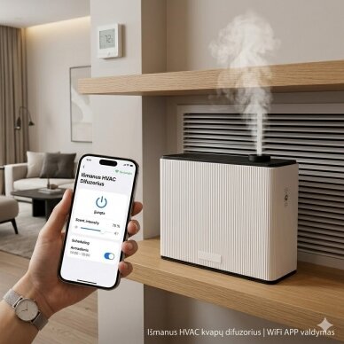 Inteligentny dyfuzor zapachowy HVAC | sterowanie WiFi APP | 1000 ml | bez użycia wody | 3000-4000 m³ | naścienny | 12V DC | biały 4 Inteligentny dyfuzor zapachowy HVAC | sterowanie WiFi APP | 1000 ml | bez użycia wody | 3000-4000 m³ | naścienny | 12V DC | biały 4
