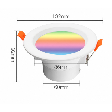 Viedais WiFi LED iebūvējams griestu gaismeklis | RGB+CCT | 7W | Tuya Smart Life | Alexa / Google Home | balts 2 Viedais WiFi LED iebūvējams griestu gaismeklis | RGB+CCT | 7W | Tuya Smart Life | Alexa / Google Home | balts 2