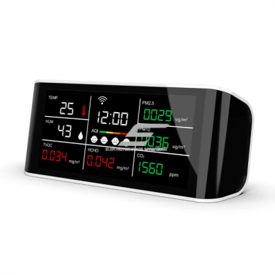 Smart | Multifunctional | Wireless CO₂ and Air Quality Meter | Sensor | White | Wi-Fi 1 Smart | Multifunctional | Wireless CO₂ and Air Quality Meter | Sensor | White | Wi-Fi 1