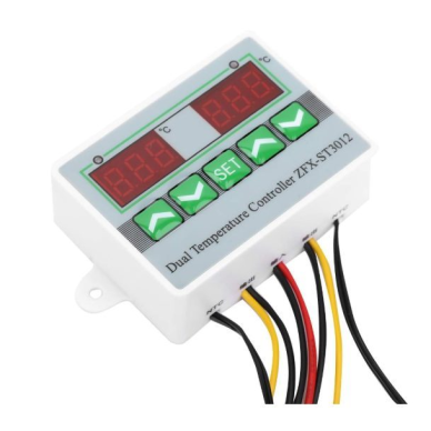 Digitaalne kahe ekraaniga temperatuuri kontroller | kahe anduriga | 4×20 mm | kaabli pikkus 1 m | andmete salvestamise funktsioon | plastkorpus 1 Digitaalne kahe ekraaniga temperatuuri kontroller | kahe anduriga | 4×20 mm | kaabli pikkus 1 m | andmete salvestamise funktsioon | plastkorpus 1