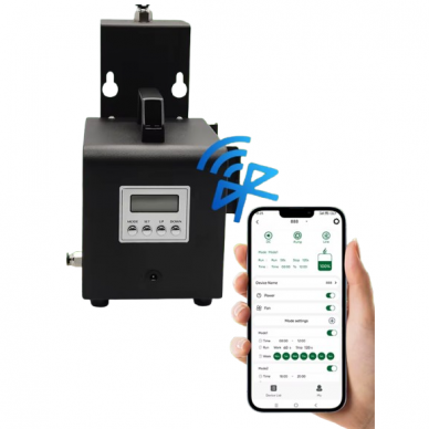 Viedais industriālais aromāta difuzors | 14W | 12VDC | 500ml | 1000-2000m³ | 250x120x155mm | melns | Bluetooth 4 Viedais industriālais aromāta difuzors | 14W | 12VDC | 500ml | 1000-2000m³ | 250x120x155mm | melns | Bluetooth 4