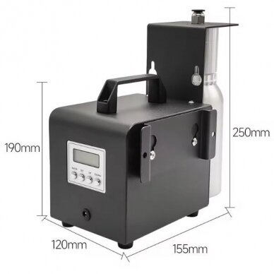 Viedais industriālais aromāta difuzors | 14W | 12VDC | 500ml | 1000-2000m³ | 250x120x155mm | melns | Bluetooth 5 Viedais industriālais aromāta difuzors | 14W | 12VDC | 500ml | 1000-2000m³ | 250x120x155mm | melns | Bluetooth 5