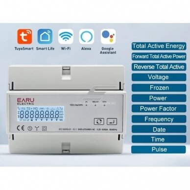 Viedais | digitālais | elektroenerģijas skaitītājs ar 3 strāvas transformatoriem CT 200A | 3F | 230/380V | Tuya Wi-Fi 4 Viedais | digitālais | elektroenerģijas skaitītājs ar 3 strāvas transformatoriem CT 200A | 3F | 230/380V | Tuya Wi-Fi 4