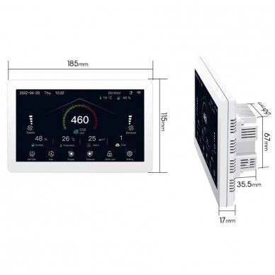 Nutikas ventilatsioonisüsteemi kontroller CO2 ja õhukvaliteedi anduriga | AC/EC/DC ventilaatoritele | 110-240VAC | Wi-Fi | Tuya 5 Nutikas ventilatsioonisüsteemi kontroller CO2 ja õhukvaliteedi anduriga | AC/EC/DC ventilaatoritele | 110-240VAC | Wi-Fi | Tuya 5
