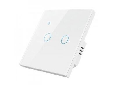 Išmanus | nuotolinis/liečiamas jungiklis | 2 kanalų | 230V | 2x200W | baltas | ZigBee | Tuya | NOUS-LZ2 1