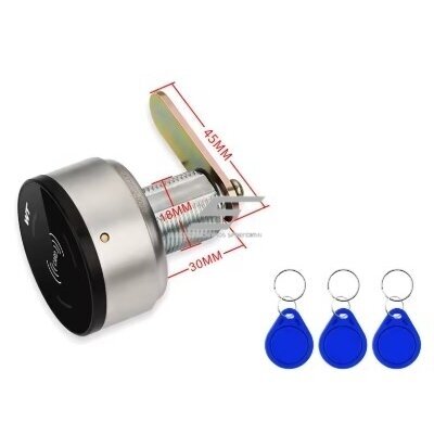 Inteligentny zamek elektroniczny z czytnikiem | do szafki | drzwi | 13,56 MHz | 30mm | czarny 3 Inteligentny zamek elektroniczny z czytnikiem | do szafki | drzwi | 13,56 MHz | 30mm | czarny 3