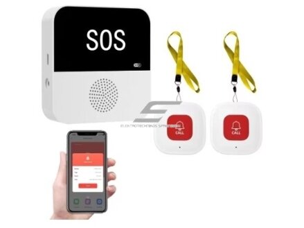Išmanus | belaidis | pagalbos iškvietimo sistema SOS | neįgaliems | su 2 mygtukais | 433MHz | Wi-Fi Išmanus | belaidis | pagalbos iškvietimo sistema SOS | neįgaliems | su 2 mygtukais | 433MHz | Wi-Fi