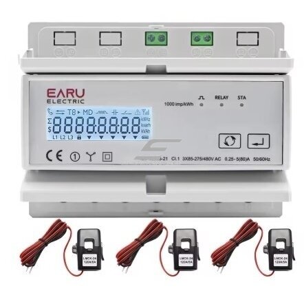 Smart | digital | electricity meter with 3 current transformers CT 120A | 3F | 230/380V | Tuya Wi-Fi Smart | digital | electricity meter with 3 current transformers CT 120A | 3F | 230/380V | Tuya Wi-Fi