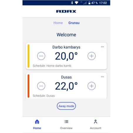 Nutikas põrandale paigaldatav / seinale kinnitatav elektriradiaator digitaalse termostaadiga | 500W | 230V | 420x430x87mm | WiFi + Bluetooth | IP24 | tumehall | ADAX NEO Compact 05 KWT Sparkling Grey 3