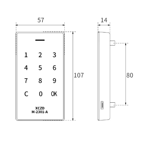 Electronic cabinet lock with code | digital | 107x57x14 mm | zinc alloy | with illumination | universal | silver 1