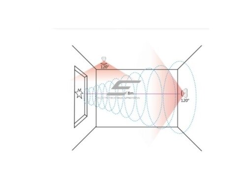 Išmanus | belaidis stiklo dūžio akustinis jutiklis | daviklis | virštinkinis | 8m | 120° | Hikvision DS-PDBG8-EG2-WE AX PRO 2