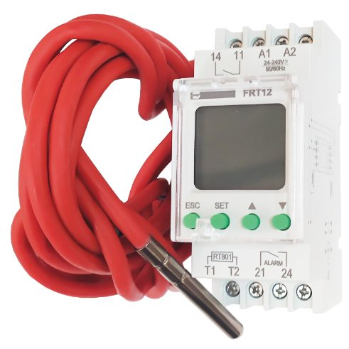 Inteligentny termostat z sondą kapilarną Cyfrowe przekaźnik temperatury | PR FRT12 24-240VAC/DC | 50/60HZ Inteligentny termostat z sondą kapilarną Cyfrowe przekaźnik temperatury | PR FRT12 24-240VAC/DC | 50/60HZ