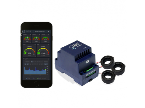 Modulinis | išmanus elektros tinklo 380V analizatorius trifazis | su srovės transformatoriais CT | 100A | DIN | Wi-Fi | smart-MAIC | D103-1